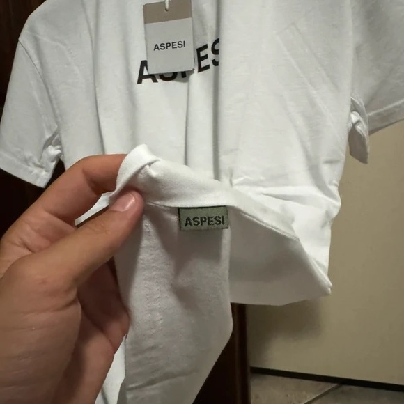 Aspesi White Tee with Black Print - Picture 7 of 8